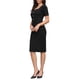 thumbnail image 4 of INSPIRE CHIC Vestido Elegante para Mujer de Manga Corta Cuello Cuadrado Botón Vestidos de Trabajo Casual Ajustados XS Negro, 4 of 6