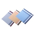 thumbnail image 4 of Cotton Men Handkerchiefs Grandfathers 16inch Gentlemen Pocket Square Hankies Style F 3Pcs, 4 of 8