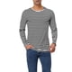 thumbnail image 1 of Camiseta de hombre de rayas Inspire Chic, cuello redondo, de manga larga, pulóver, 42, blanca y negra, 1 of 7