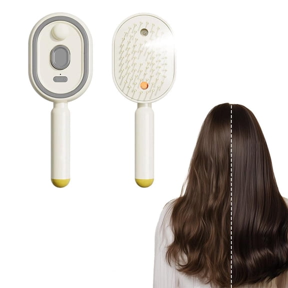 2026 New Electric Spray Air Cushion Massage Comb Self-Cleaning Anti-Tangle Hair Brush, Anti-Static Volumizing Mist Brush for Frizzy Hair,Hairs Home Spa Cleaning Grooming Styling Detangling