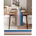 thumbnail image 3 of Pink Blue Brown Table Runner 120 Inches, Farmhouse Gradient Wooden Plank Art Bed Runner Dresser Scarves Tabletop for Indoor Outdoor Parties/Ceremony/Banquet, 13"x 120", 3 of 8