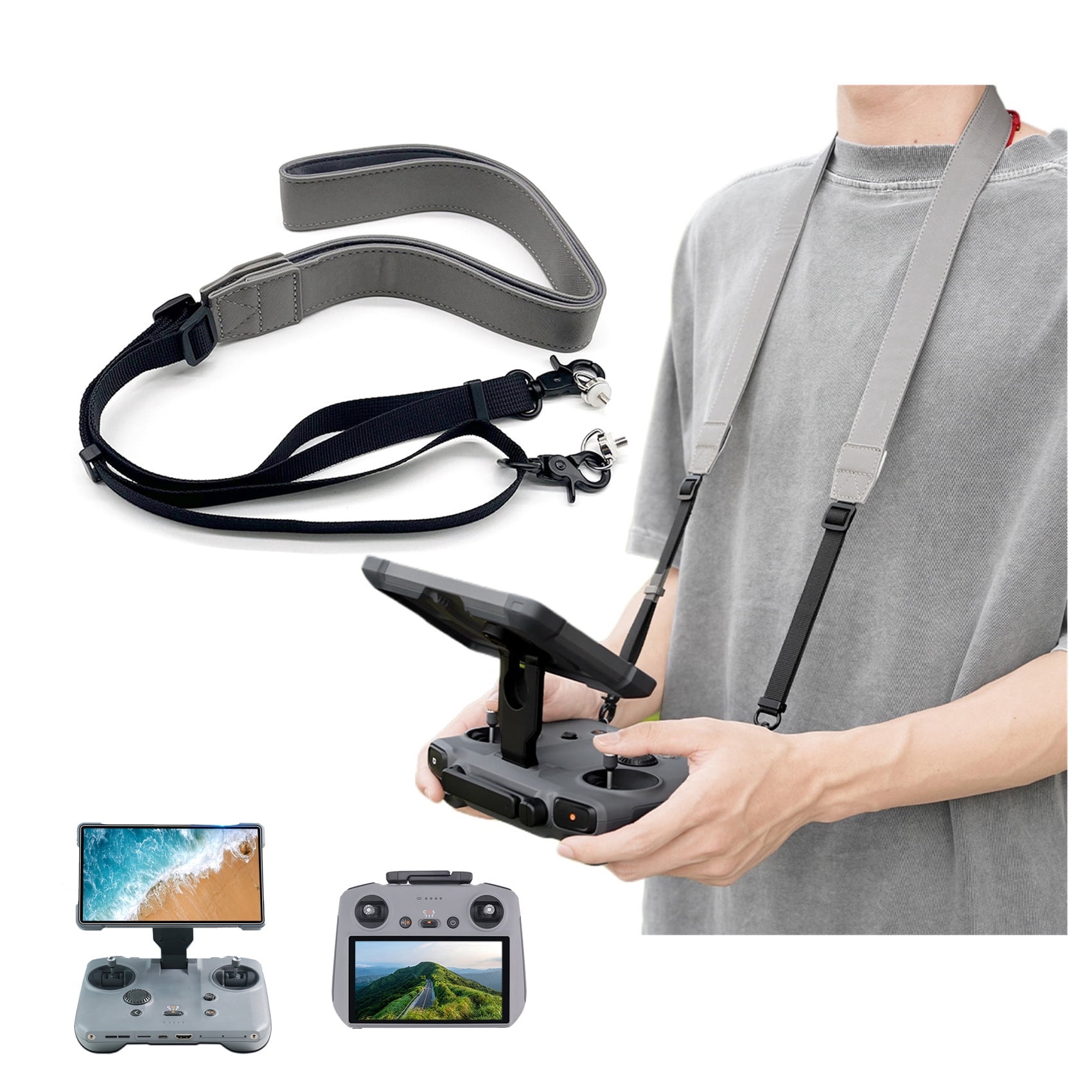 Flysimple Adjustable PU Lanyard for DJI Mavic 4 Pro Accessories , Neck Strap Leash Belt for DJI RC Pro 2 / RC 2 Remote Controller , Mavic 4 Pro Control Shoulder Strap