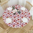thumbnail image 3 of Valentines Day Round Fitted Tablecloth Best for 36"-40" Pink Red Heart Table Cloth Elastic Edge Water-Resistant Washable Love Table Cover for Happy Party Picnic Camping Outdoor Indoor Decor, 3 of 4