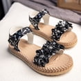 thumbnail image 6 of Gubotare Girls Dress Shoes Girls Summer Dress Sandals Straps Flats Flower Open Toe for Girls Toddler Little Kid Big Kid Size 10 (Black,10 Toddler), 6 of 8
