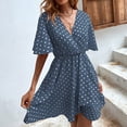 thumbnail image 1 of Robe d'Été pour Femmes, Robe d'Été Décontractée pour Femmes, Mode d'Été Décontractée pour Femmes Robe à Manches Courtes Col en V, 1 of 6