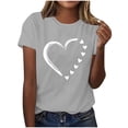 thumbnail image 2 of Goodtrade8 Heart Valentines Shirts Womens Short Sleeve Valentines Womens Clothes Love Cute Crew Neck Printed Casual Womens T-Shirts, 2 of 4