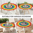 thumbnail image 7 of Colorful Rainbow Tie Dye Spiral Pattern Round Fitted Tablecloth with Elastic Edge,Dining Table Cover Waterproof,Outdoor Round Tablecloth for Camping,Dining,Indoor and Outdoor, 7 of 7