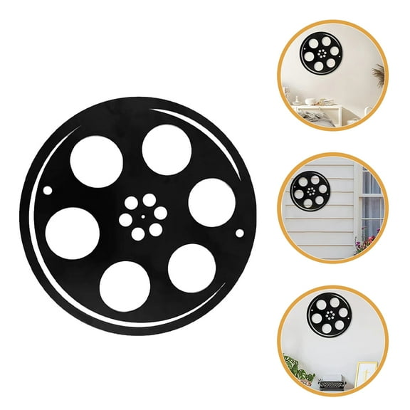 Metal Movie Reel Wall Art Decorative Antique Ornament for Home Theater Decor