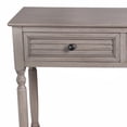 thumbnail image 5 of Benzara BM206010 Wooden Console Table with 2 Louvered Drawers & 1 Open Shelve, Gray, 5 of 6