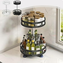 OEFNTAC 360 Degree Rotating Spice Rack Countertop Metal Spice Organizer Kitchen Storage Shelf 14.2x2.6in