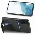 thumbnail image 3 of Case for Samsung Galaxy A32 5G with Hidden Kickstand, Carbon Fiber Texture Wallet Case with Card Holder for Galaxy A32 5G Magnetic Car Mount Shockproof Military Grade Protection Cover, Black, 3 of 10