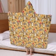 thumbnail image 5 of Cute Hedgehog Apple Mushroom Hooded Bath Towel，60"x35" for Ages 3 To 12 Kids, Quick Dry Lightweight Soft Microfiber Hood Beach Towel Cover Up for Kids, 5 of 7