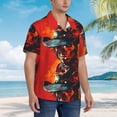thumbnail image 2 of Cauagu 60s Western Skull Cowboy Print Hawaiian Shirt for Men,Casual Short Sleeve Button Down Shirts Summer Beach Men's Regular-Fit Short-Sleeve Print Shirt -3X-Large, 2 of 6