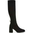 thumbnail image 2 of Jeffrey Campbell HOTLAVA-K2 Black Suede Block Heel Squared Toe Knee High Boots (Black Suede, 10), 2 of 6