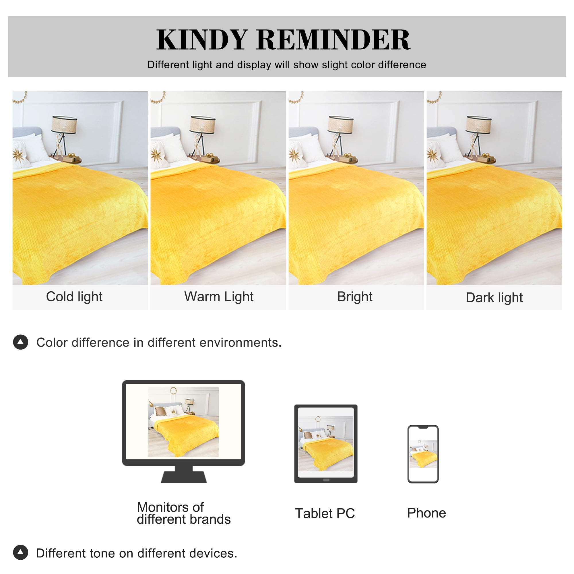 Unique Bargains Soft Flannel Fleece Velvet Blanket Yellow 78" x 90"