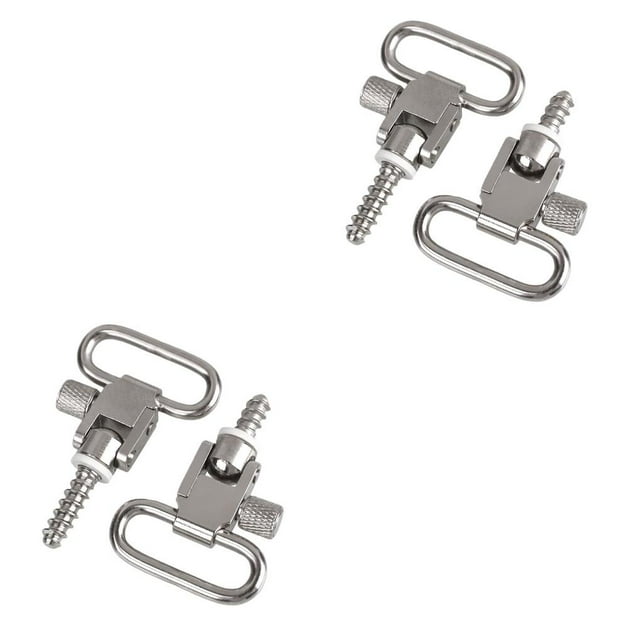 Langgg 1 Pair Sling Swivels Detach Swivels Stainless Portable Sling Loops for Camping 2Set