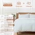 thumbnail image 6 of 3 Piece Blue Striped Duvet Cover Set California King, Microfiber Comforter/Quilt Cover with Corner Ties and 2 Pillowcases, Blue White Stripes Farmhouse All Season Soft Bedding with Zipper Closure, 6 of 8