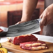 WXCOO 1pc,Kitchen Knife Stainless Steel 8 Inch Forged Kitchen Knife Sharp Bone Chopping Knife Damascus Pattern Meat Fish Slicing Knife Butcher Knife Cooking Tools