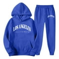 thumbnail image 3 of Aihuaihua Mens Graphic Sweatsuits Los Angeles Hoodies and Sweatpants 2 Piece Set Long Sleeve Track Suits Casual Workout Jogging Suits Blue XL, 3 of 5