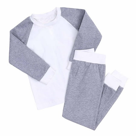 

KBKYBUYZ Fall Winter Boys And Girls Set Round Neck Raglan Long Sleeve Top Long Pants Home Nightshirt Set On Sale
