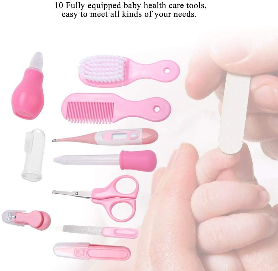 Artrylin Baby Grooming Kit Newborn Care-Nursery Care Kit,Newborns,Kids,Boys and Girls.Includes Nail Clippers,Scissors,Nail File,Soft Brush, Hair Comb,Tweezers,Nasal Absorption Device 10 pcs
