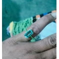 thumbnail image 3 of 925 Silver lab Aquamarine Baguette With Green CZ Ring,Dainty Stacking Band Ring,Minimalist Ring,aquamarine ring,Aqua Ring,Delicate Ring Her, 3 of 4