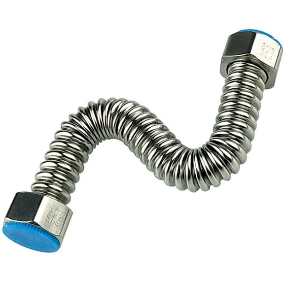 Billuyoard Línea de agua de alta Mangueras de plomería Refrigerador flexible de acero inoxidable Máquina de hielo Línea de suministro Tubería Juegos de accesorios de baño Plata 30 centimetros Billuyoard JJ24528-03
