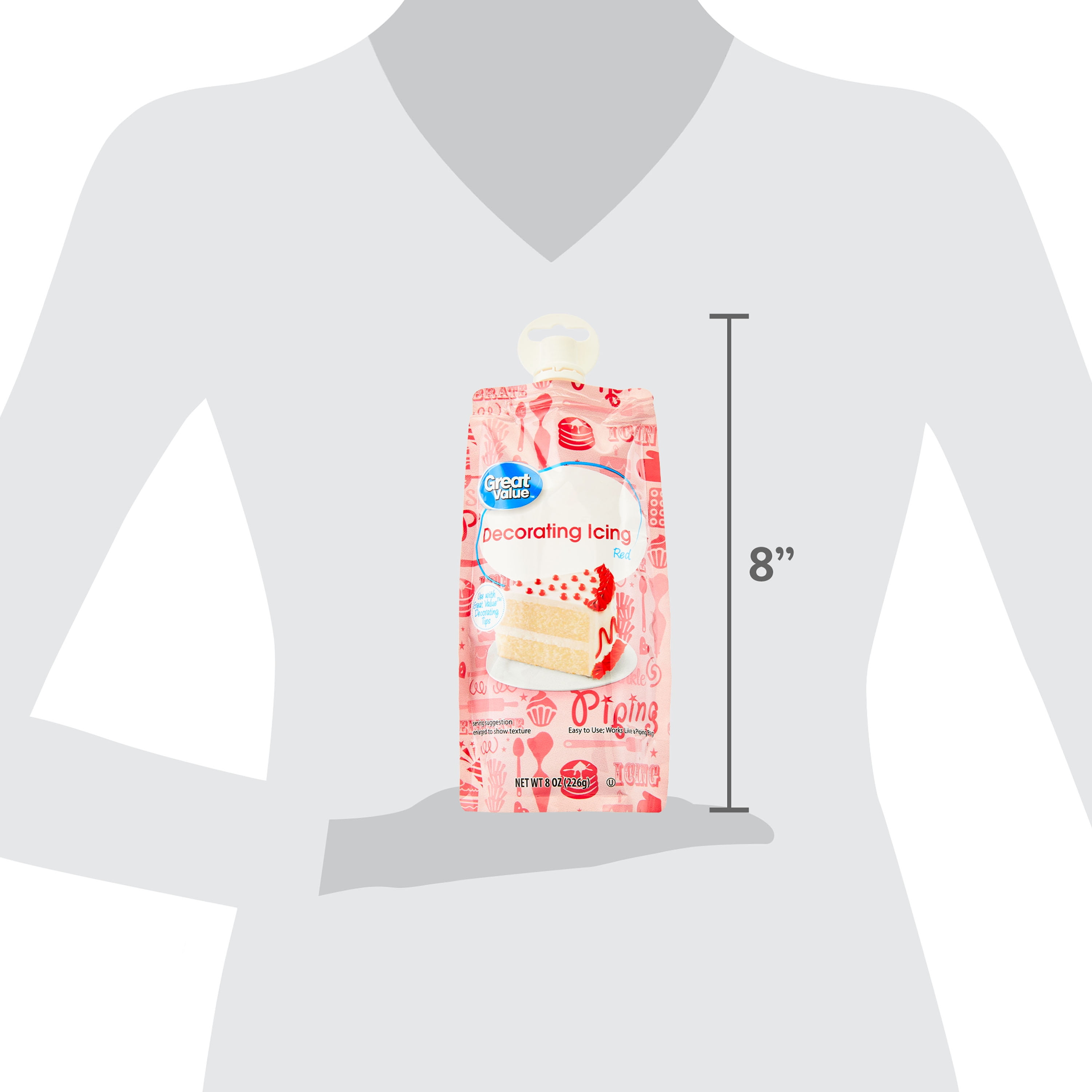 Great Value Decorating Icing, Red, 8 oz