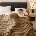 thumbnail image 5 of Bizhua Blanket Wide Strip Thickened Imitation Hair Border Coral Fluff Blanket Flannel Blanket Cover Blanket, A Blanket Is 180*200, 5 of 9