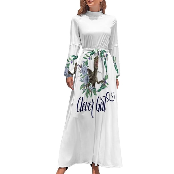 Vestido largo azul Velociraptor de Clever Girl vestidos de fiesta mujer Ropa de mujer Vestidos de mujer