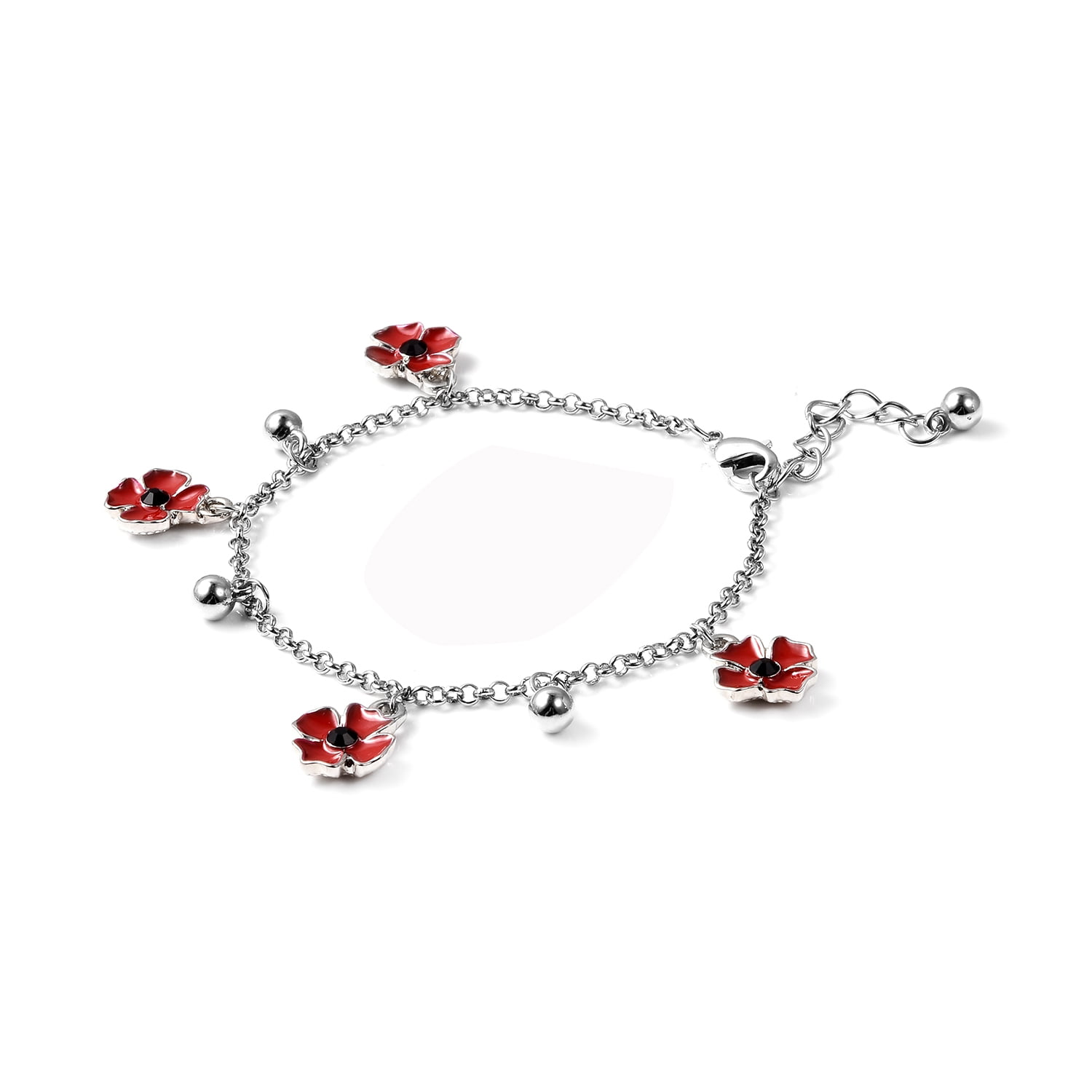 Shop LC Delivering Joy Set of 2 Iron Round Crystal Black Oxidized Silvertone Resin Multi Charm Bracelet for Women 7.5