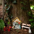 thumbnail image 5 of Xinyolin Fairy Door Engraved Scene Layout Boxwood Creative Yard Art Sculpture Elf Door for Outdoor, 5 of 8