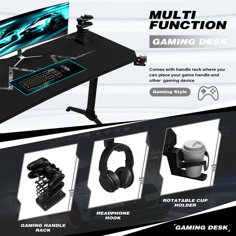 Homall 55 Inch Gaming Desk Y-Shaped PC Computer Gaming Office Desk