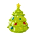 thumbnail image 1 of Caja de regalo con forma de de Navidad para dulces, decoración de dibujos animados con tapa, recipiente de cerámica para galletas, recipiente Verde, 1 of 9