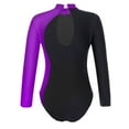 thumbnail image 4 of iiniim Girls Shiny Diamond Long Sleeve Leotard Figure Skating Ballet Dancewear Size 6-16 Purple 14, 4 of 6