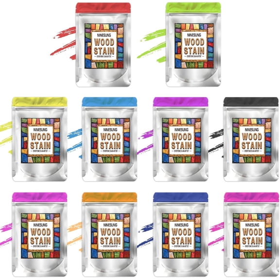 Wood Stain Powder, 10 Colors/Set, Wood Dye Powder, Colored Wooden Stain, Furniture Color Dye for Outdoor Indoor Wooden (10 Colors)