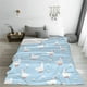 thumbnail image 5 of Fotbe Goose White Flowers Manta de Franela Acolchonada con Estampado, Súper Suave y Esponjosa, Extra Grande para Sofá, Cama, Uso Todo el Año-80"x60", 5 of 7