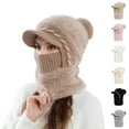 thumbnail image 3 of 3 In 1 Beanie Hat for Women Winter Fleece Lined Balaclava Knit Cycling Hat with Scarf & Face Mask, 3 of 3