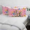 thumbnail image 3 of Pink Easter Bunny Pillow Covers, Linen Long Throw Pillow Case, Spring Tulip Floral Easter Eggs Plaid Holiday Pillow Protector Decorative Cushion Cover for Living Room/Bedroom 20" x 30", 3 of 8