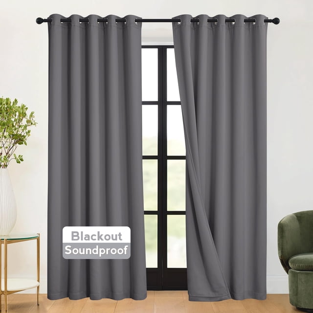 Cortinas RYB HOME, 3 en 1, insonorizadas, opacas, ahorradoras de energía, 62 x 213 cm