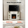 thumbnail image 2 of KFFKFF Farmhouse Fireplace TV Stand with Electric Heater, Entertainment Center for TVs up to 50 Inches, Includes 18-Inch Fireplace, LED Lighting, Storage Drawers, and Cabinets, 2 of 9