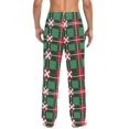 thumbnail image 4 of Checkered Christmas Snowflake Men's Pajama Pants Cotton Long Sleepwear Lounge Pants L, 4 of 7