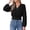 Black, variant on PRETTYGARDEN Women's Business Casual V Neck Wrap Blouse Lace Trim Soft Crop Tops, Smocked Waist Long Sleeve Shirts, Dressy Casual Office Work Going Out Outfits, Fall Clothes