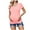 Pink, variant on IROINNID Maternity Nursing Clothes Bump Friendly T-shirt Tops , Short Sleeve and Round Neck Summer Breastfeeding Soild With Wrinkles Blouse