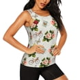 thumbnail image 2 of Balery Vintage Bike Flower Butterfly Camiseta sin mangas estampada ligera para mujer, tops de entrenamiento sin mangas, camisetas de yoga transpirables de secado rápido.-XX-Large, 2 of 7