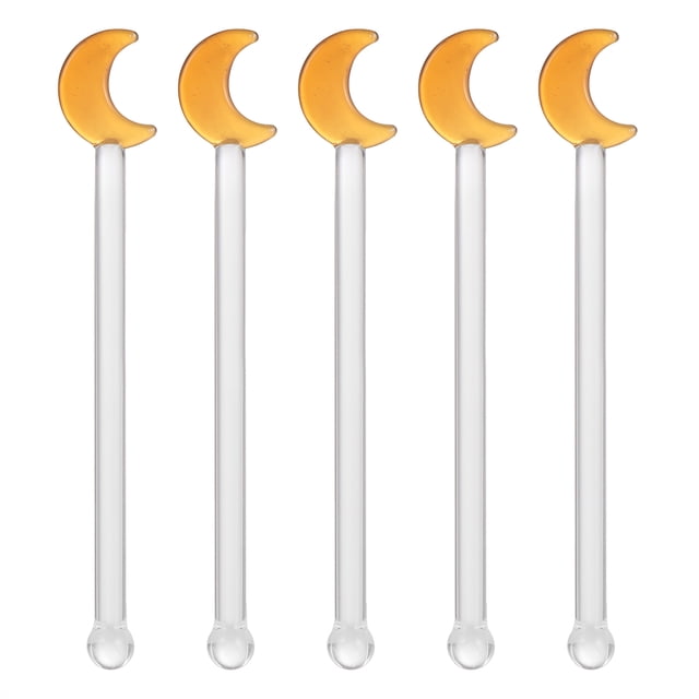 MasteelfCA 5pcs Clear Swizzle Stick Glass Mixer Portable Mixing Stick Creative String Rod