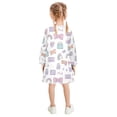 thumbnail image 3 of Girls' long-sleeved dress Rainbow Alphabet Blocks Girls' A-line dress with ribbed cuffs Soft and comfortable, 3 of 6