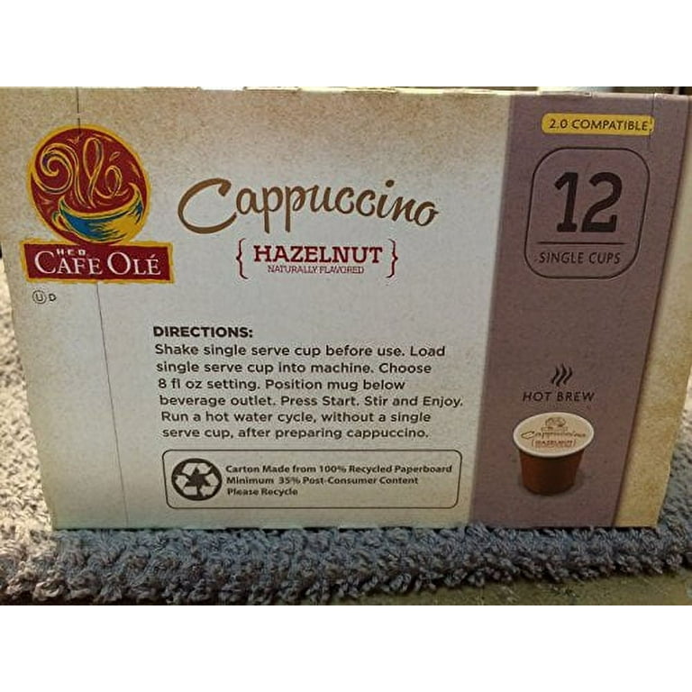 Cappuccino Hazelnut Flavored 12 Single Cups