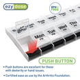 thumbnail image 4 of Ezy Dose Push Button (7-Day) Pill Planner, AM/PM, Large Compartments, Transparent Lids, Black, 4 of 5