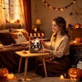 thumbnail image 4 of Halloween Ghost Coffee Bar Figurine, Resin Mini Freshly Boo'd Coffee Cart Tabletop Statue, Spooky Cute Desktop Decor for Home Kitchen Shelf Mantel Halloween Party, 4 of 7